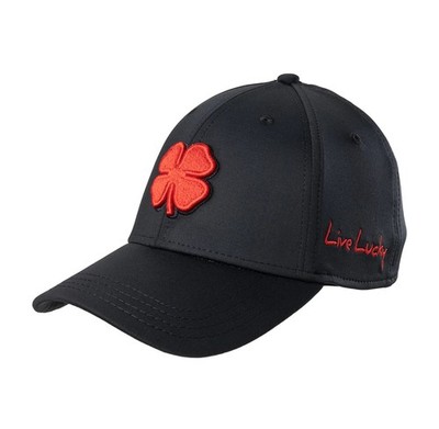 Black Clover Mens Premium Clover 24 Fitted Hat - Black/Red - New