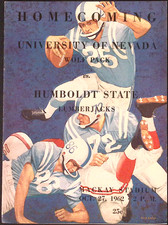 1962 University Nevada vs Humboldt State Homecoming Official Football Program