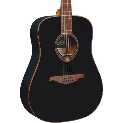 Lag Guitars Tramontane T118DBLK Dreadnought Acoustic Guitar 197881025137 OB