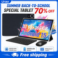 2026 Urao14" Tablet with Keyboard 30GB RAM 256GB ROM Android 10000mAh Google New