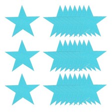 50 PCS 6 Inch Lake Blue Glitter Star Cutouts Paper Confetti Bulletin Board Art