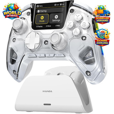 Gaming Controller Wireless für PC Switch iOS Android RGB-Beleuchtung 1800mAh