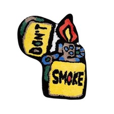 Yellow Lighter Don't Smoke Flocking Rug Living Room Carpet Bathmat Bedside