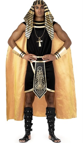 Deluxe Herren Pharao Kostüm Erwachsene Ägyptischer König Halloween Kostüm L - Bild 1 von 5