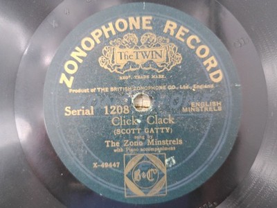 Zono Minstrels Click Clack De Ole Banjo Zonophone 1208 E/V+