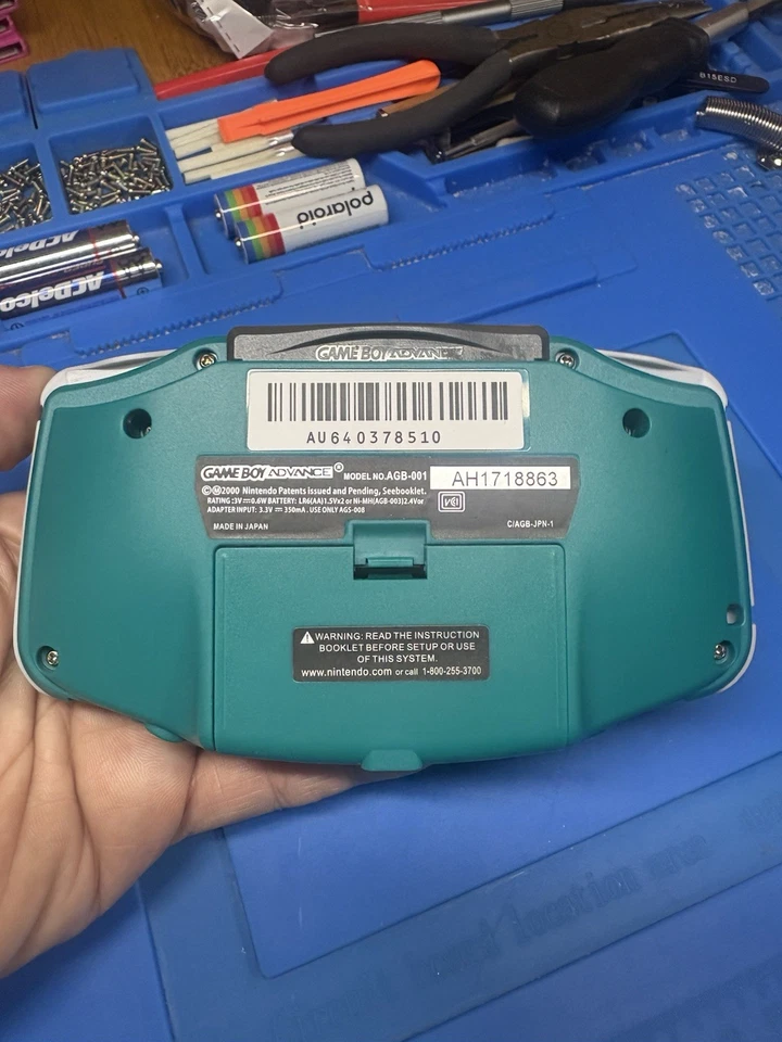 Carro retroiluminado IPS verde azulado Nintendo Gameboy Advance V5 USB C GBA 1800 Mah Foto 4 de 4