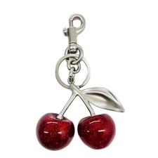 Cherry Bag Charm, Cherry Keychain Hanging Purse Charm Decoration Silver-red