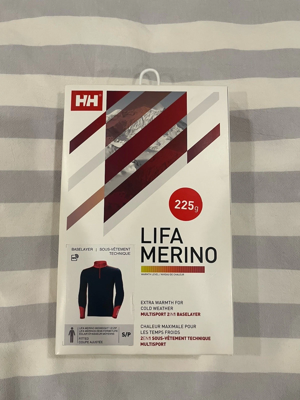 Helly Hansen Lifa Merino Half Zip Base Layer Top Small Navy RRP £90