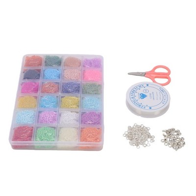 24 Colors Glass Bead Set For DIY Bracelet Making Kit