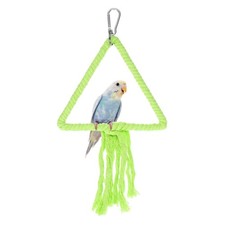 Bird Rope Perch Swing Bird Rope Triangular Lifting Ring Perch 12 Inch, Green