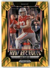 2025 Panini Prizm Draft Picks #4 Jack Sawyer New Recruits Gold Flash #/49