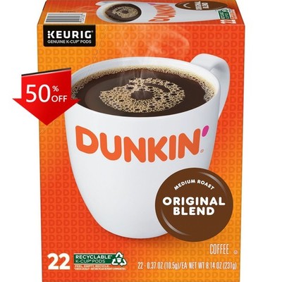 Dunkin' Donuts Original Blend Medium Roast Keurig K-Cup Coffee Pods - 22ct
