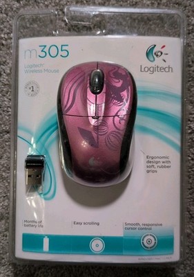 Logitech M305 Wireless Optical Mouse w/ Dongle - Pink NEW SEALED