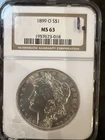 1889 o morgan silver dollar ms63