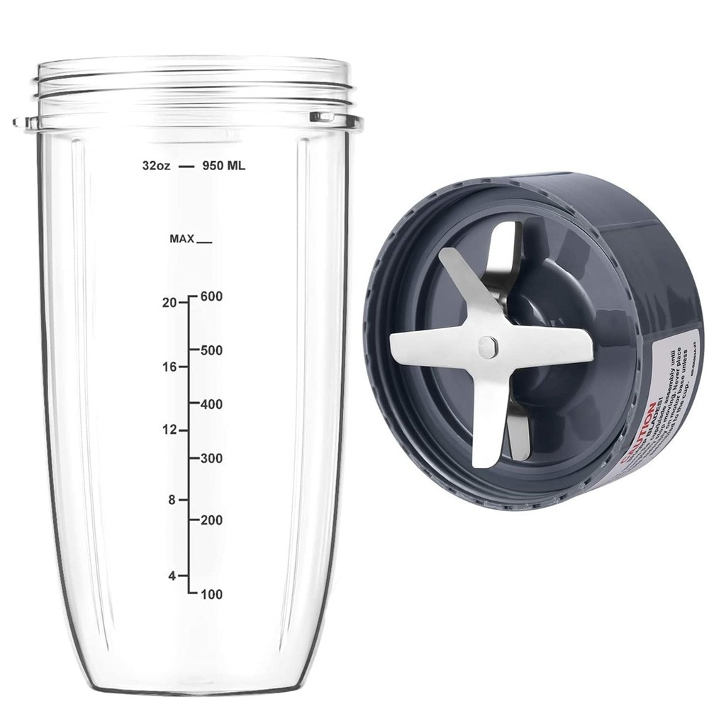 New Blender 32 oz Cup and Extractor Blade for NutriBullet NB-101B NB-101S NB-201