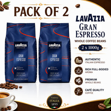 2 x Lavazza Coffee Gran Espresso, Whole Beans, 1000g- Pack of 2 17.50 per kilo