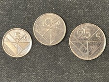 Aruba Lot 3 Coins 1992 5 10 25 Cent - #M02A25