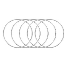 5 Pcs Dream Catcher Rings,4 Inch Macrame Hoops Rings,Silver