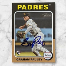 Graham Pauley Signed 2024 Topps Heritage High Number Auto Padres Marlins 