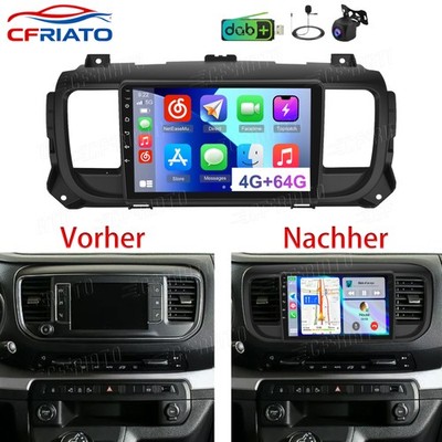 DAB+ Android 15 Autoradio Für Toyota Proace Citroën Jumpy Peugeot Carplay Navi