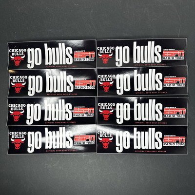 Lot of 100x Chicago Bulls Official 2000-2001 Bumper Sticker 9'' x 3'' ESPN Radio