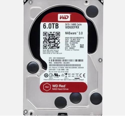 WD Red Plus 6TB WD60EFRX 3.5", SATA III, 64MB Cache Internal Enterprise Drive