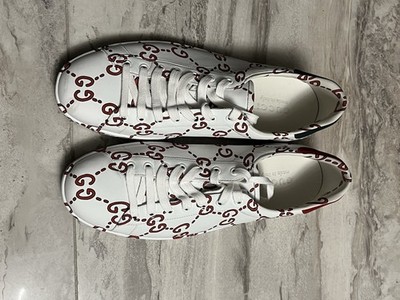 Gucci Sneaker Herren ACE Weiß mit GG Muster EU 44