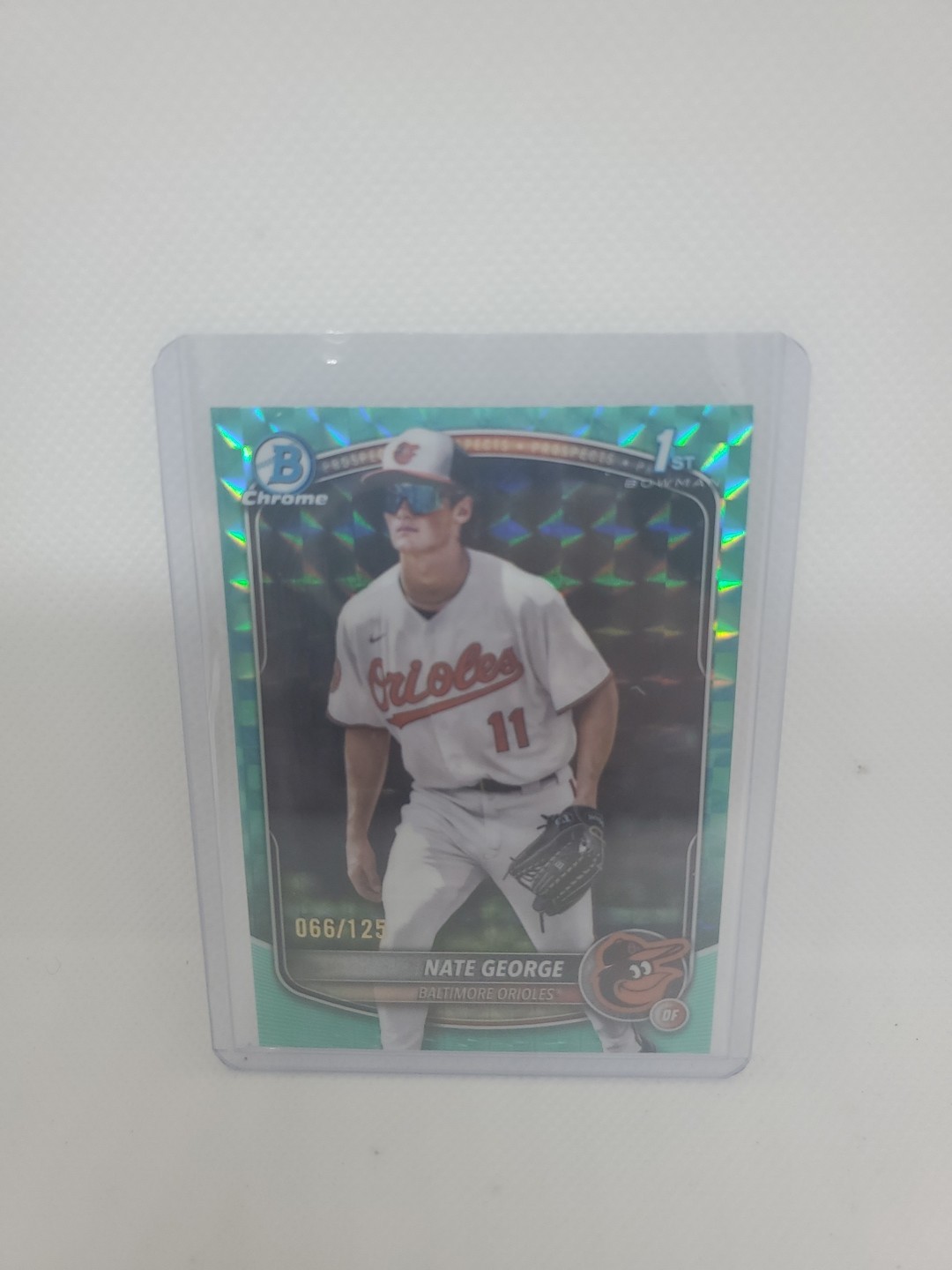 2025 Bowman Chrome Nate George 1st Aqua Refractor 66/125 #BCP-184 