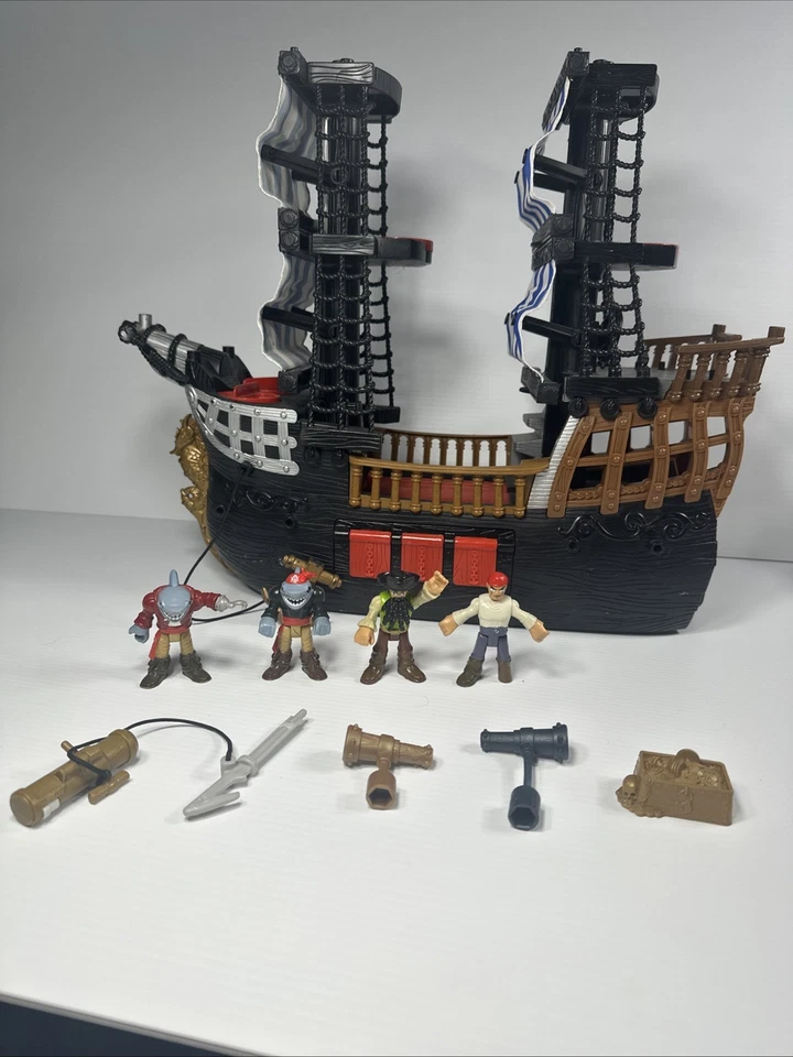 Fisher Price Imaginext Barco Pirata Juguete Velas Azul y Blanco 2006 Foto 2 de 4