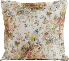 HiEnd Accents Floral Bedding Jardin Eucalyptus Euro Pillow Sham, 27x27 inch,