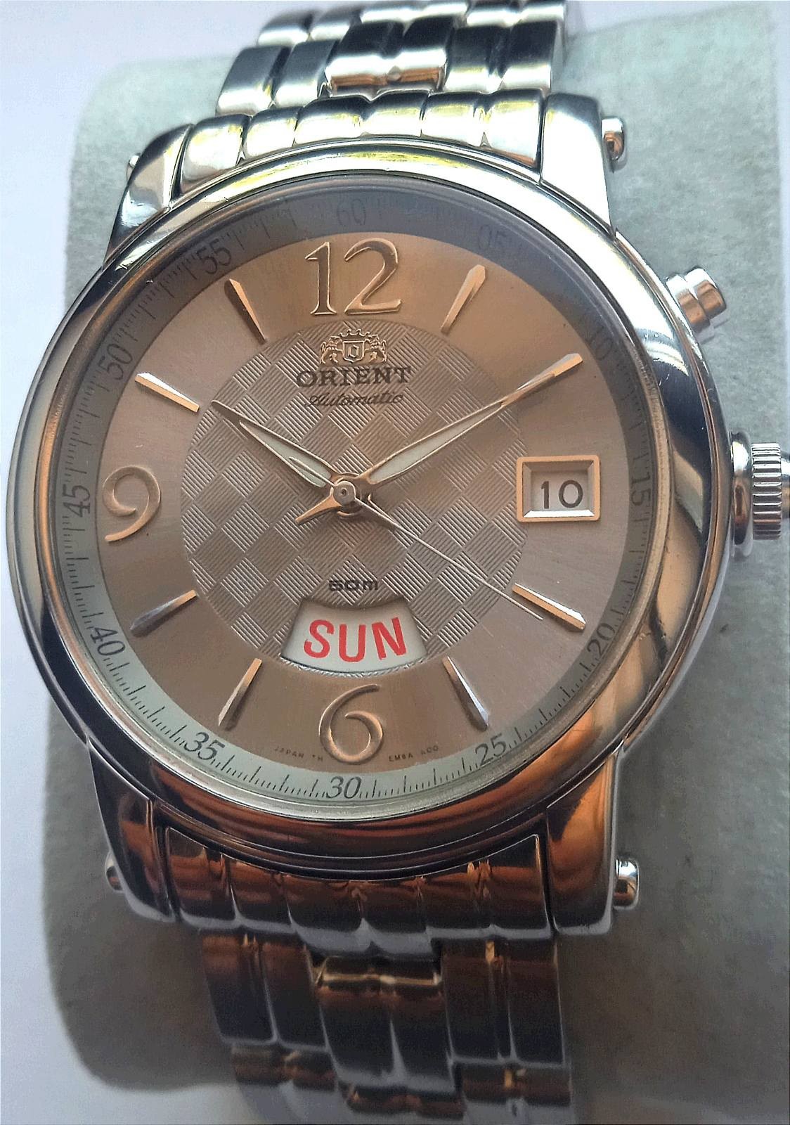 Orient Automatic Watch Titanium Day/Date Silver D… - image 3