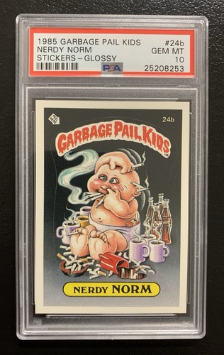 1985 Garbage Pail Kids OS1 Nerdy Norm 24b PSA 10 GEM MINT-RARE GLOSSY CARD!! TWT