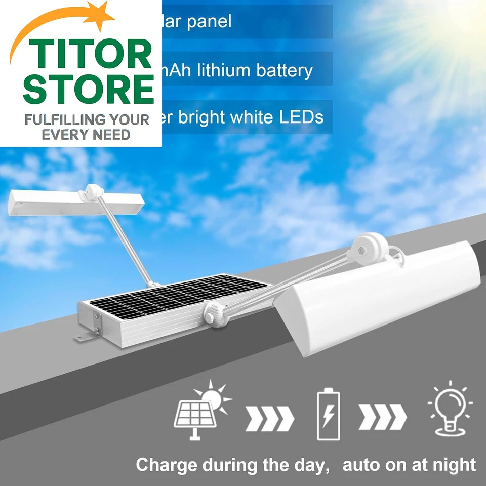 Luz de señalización solar exterior, 420 LED, 5090 lúmenes, 12000 32*17,7*1,7, blanca Foto 4 de 4