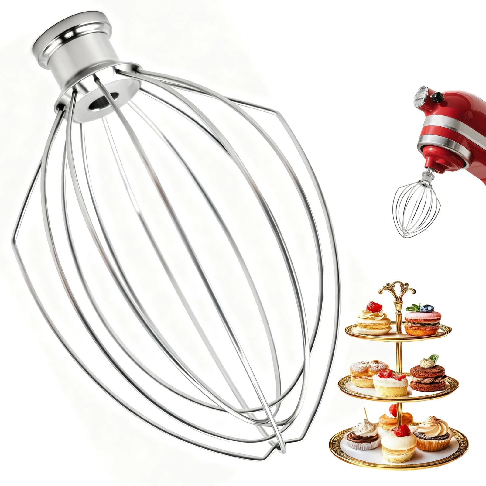 Stainless Steel Wire Whip Attachment for KitchenAid 5 Qt Bowl-Lift Stand Mixe...