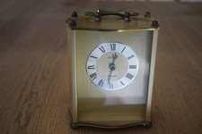 Estyma quartz carriage clock antique brass effect finish