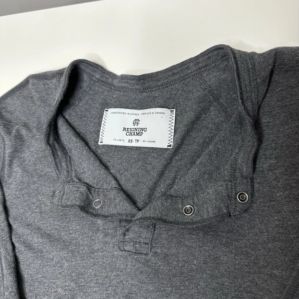 Vintage Reigning Champ Snub Knit Snap Button Collar L/S Shirt XS - Image 2 of 4