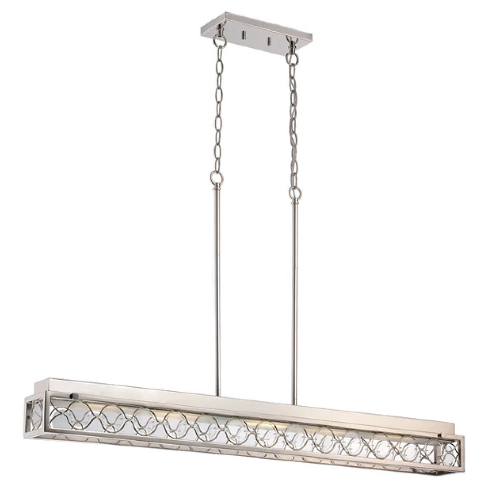 Nuvo Lighting Frienza Acabado Níquel Metal/Vidrio 2 Luces LED Ancho Peltre 4.63", Foto 2 de 2