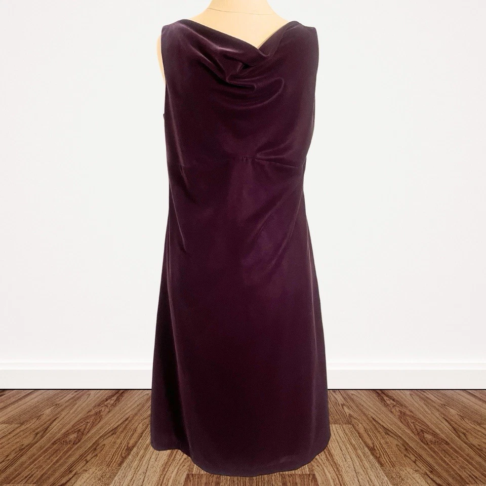 复古 90 年代 2000 年代紫色天鹅绒连衣裙 14 码深浪漫奇思妙想女巫垃圾 — 第 2/4 张图片