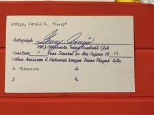 Gerry Arrigo 🔥🔥MLB Debut:  1961 Minnesota Twins🔥🔥Autograph 🔥🔥🔥🔥🔥