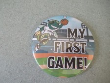 Button / pin 'My First Game' at the Augusta Green Jackets baseball team