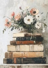 Diamond Art Kits for Adults,Book and Flower 5D 11.8x15.7inch, KM629-1