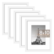 upsimples 8x10 Picture Frame Set of 5,Display Pictures 5x7 with Mat or 8x10