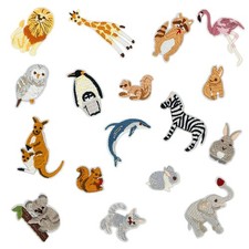 Set di 17 toppe in tessuto ricamato per capi di abbigliamento decorazioni fa