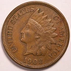 1908 Indian Head Penny Cent Extremely Fine (XF)