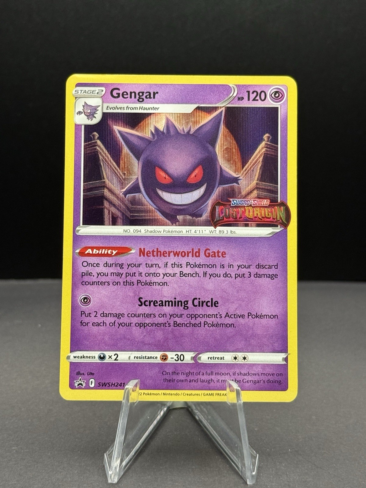 Pokemon Lost Origin Gengar SWSH241 Prerelease Promo