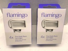 Flamingo Women's 5-Blade Razor Cartridge Refills w/ Aloe Shea Butter Lot Of 2