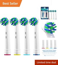 Cross-Style Toothbrush Heads for Oral-B - 4 Soft Nylon Refills Included