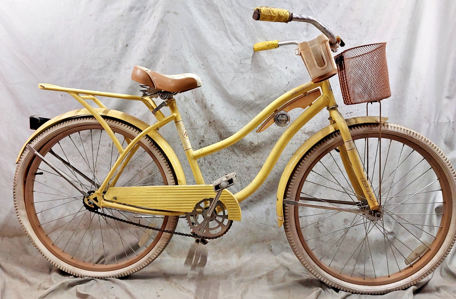 2020 Huffy Nel Lusso Cruiser Bike 18" Medium Yellow Steel Si