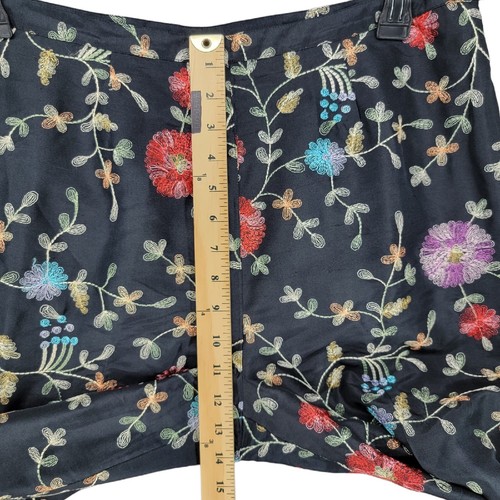 Silkland Womens Pants Embroidered Silk 16P Floral - Picture 7 of 7