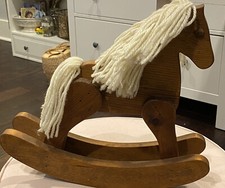 Vintage Primitive Style Wooden Rocking Horse, Display W/dolls, Bears, Decor